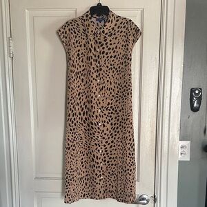 Apt. 9 Tan and Black Animal Print Midi Dress